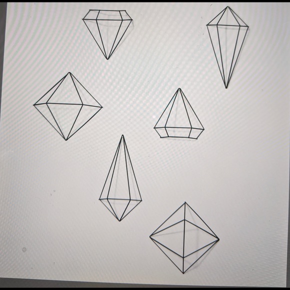 UMBRA Art Mural 6 pce Matte Black Wall Decor for Lights or Foliage NEW - Picture 2 of 13